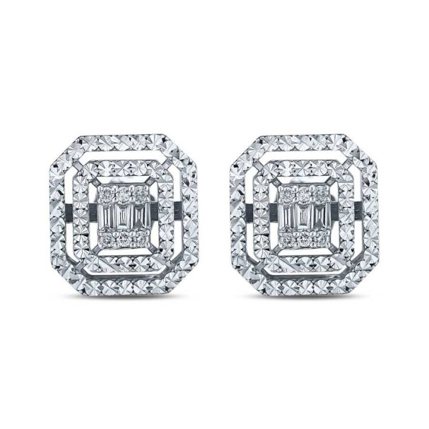 0.14 Karat Pırlanta Baget Küpe - Baroni Diamond (1)