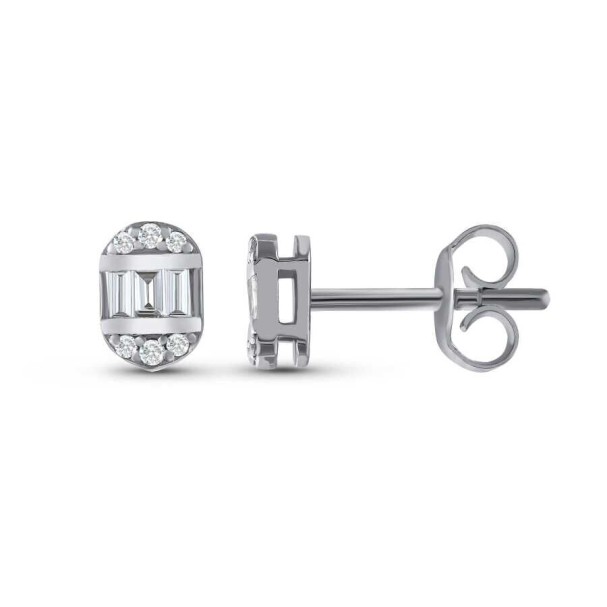 0.14 Karat Pırlanta Baget Küpe - Baroni Diamond