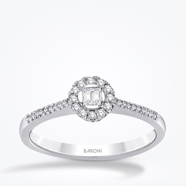 0.14 Karat Pırlanta Baget Yüzük - Baroni Diamond