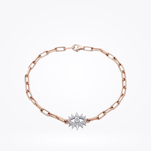 0.14 Karat Pırlanta Göz Rose Bileklik - Baroni Diamond