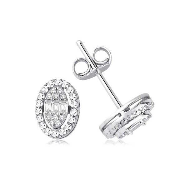 0.14 Karat Pırlanta Baget Küpe - Baroni Diamond