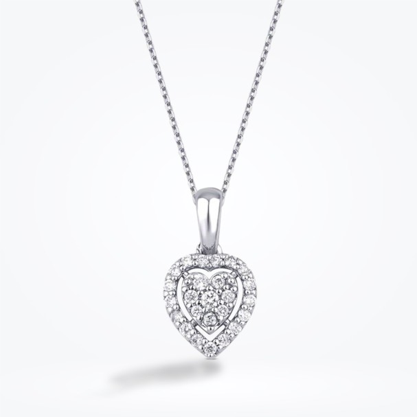 0.15 Karat Pırlanta Kalp Kolye - Baroni Diamond