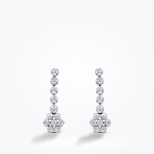 0.17 Karat Pırlanta Çiçek Trend Küpe - Baroni Diamond