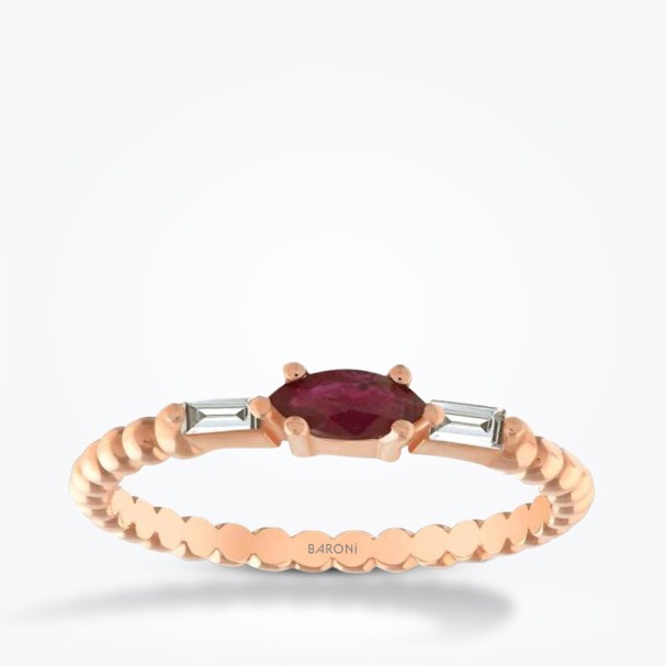 0.17 Karat Pırlanta Yakut Yüzük - Baroni Diamond