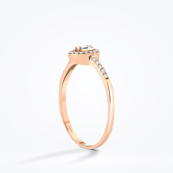 0.18 Karat Pırlanta Baget Rose Yüzük - Baroni Diamond (1)