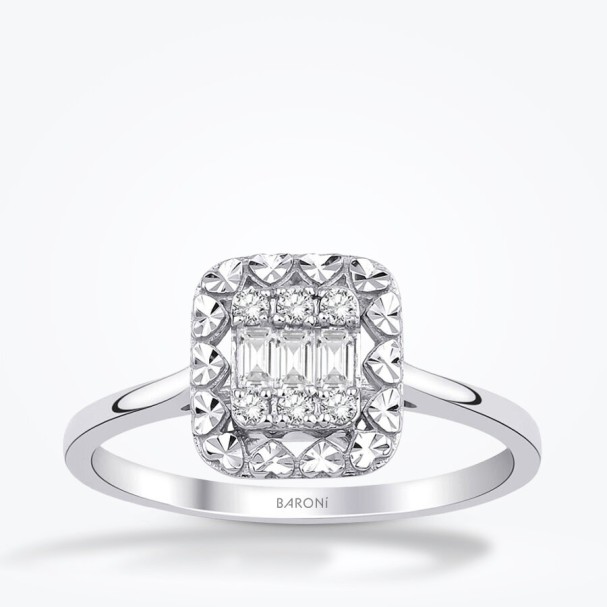 0.18 Karat Pırlanta Baget Yüzük - Baroni Diamond