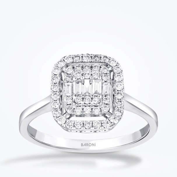 0.18 Karat Pırlanta Baget Yüzük - Baroni Diamond