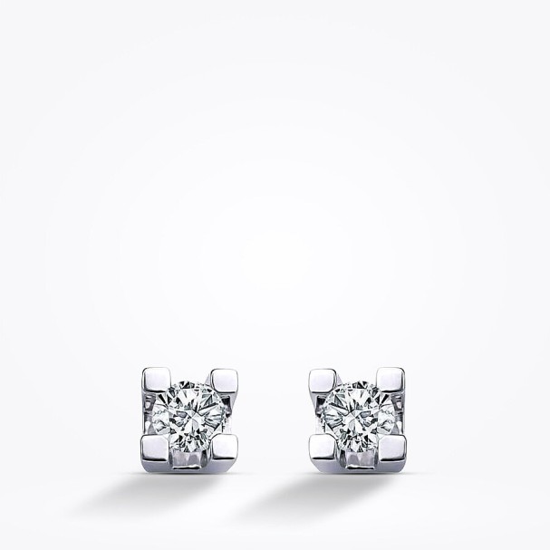 0.18 Karat Pırlanta Tektaş Küpe - Baroni Diamond (1)