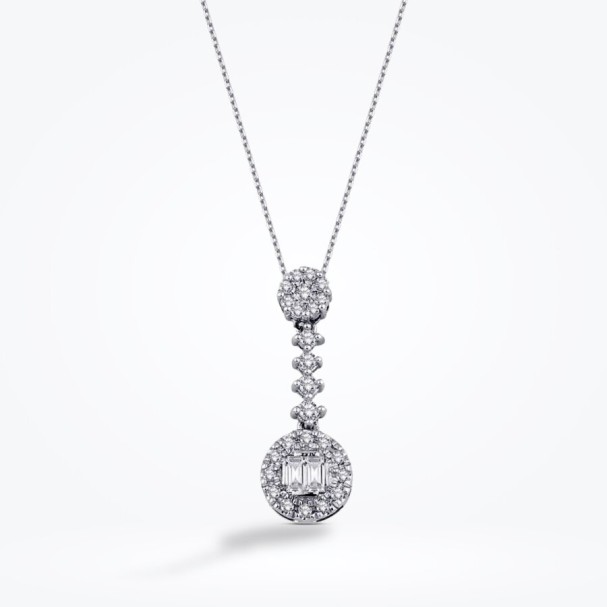 0.19 Karat Pırlanta Baget Kolye - Baroni Diamond (1)