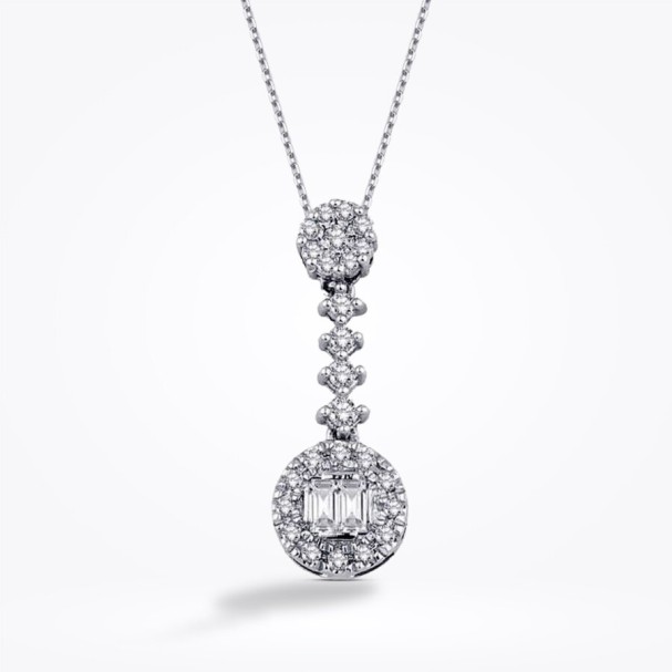0.19 Karat Pırlanta Baget Kolye - Baroni Diamond