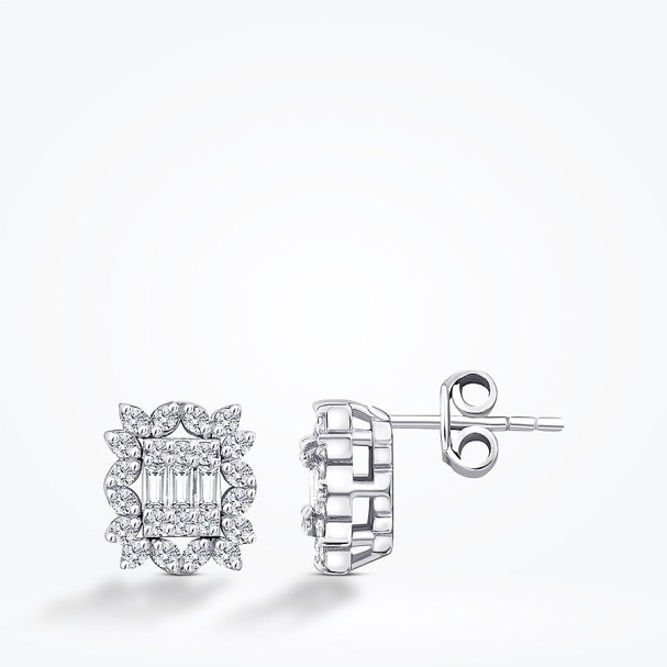 0.19 Karat Pırlanta Baget Küpe - Baroni Diamond