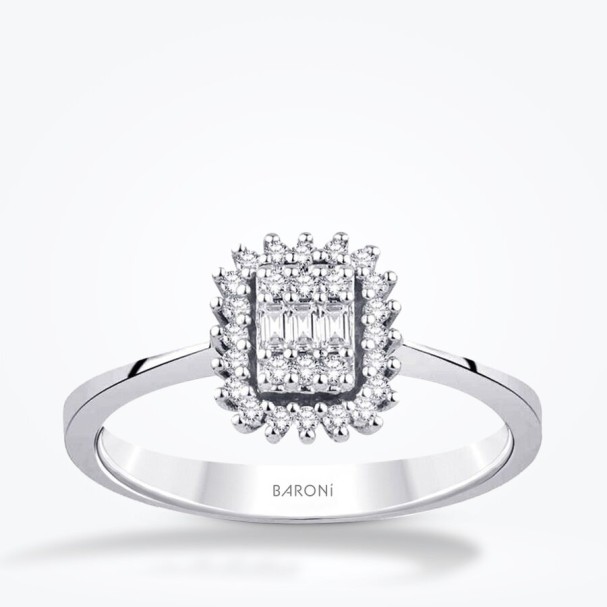 0.19 Karat Pırlanta Baget Yüzük - Baroni Diamond
