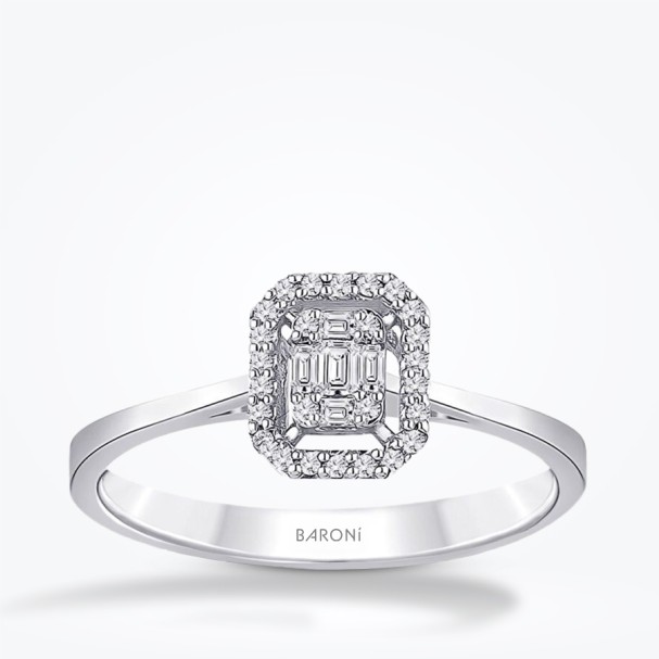0.19 Karat Pırlanta Baget Yüzük - Baroni Diamond