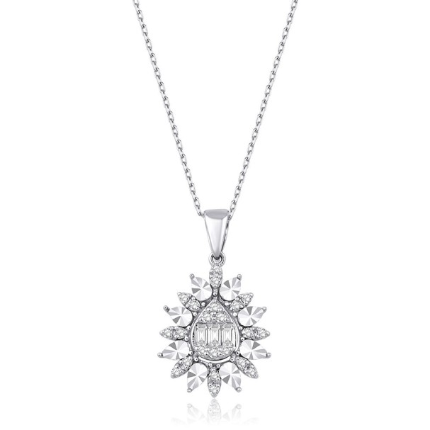 0.19 Karat Pırlanta Damla Baget Kolye - Baroni Diamond