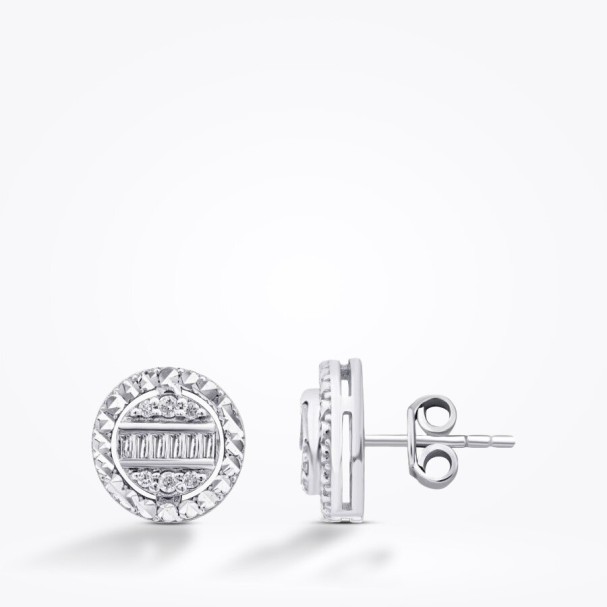 0.20 Karat Pırlanta Baget Küpe - Baroni Diamond