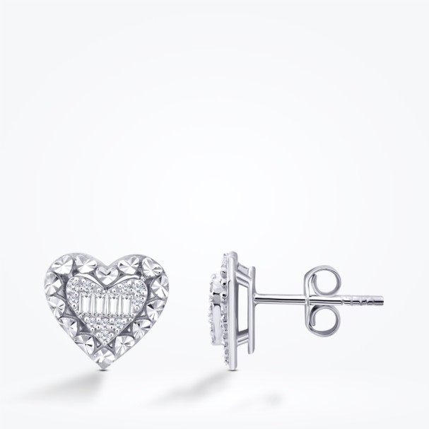 0.20 Karat Pırlanta Ebedi Aşk Kalp Küpe - Baroni Diamond