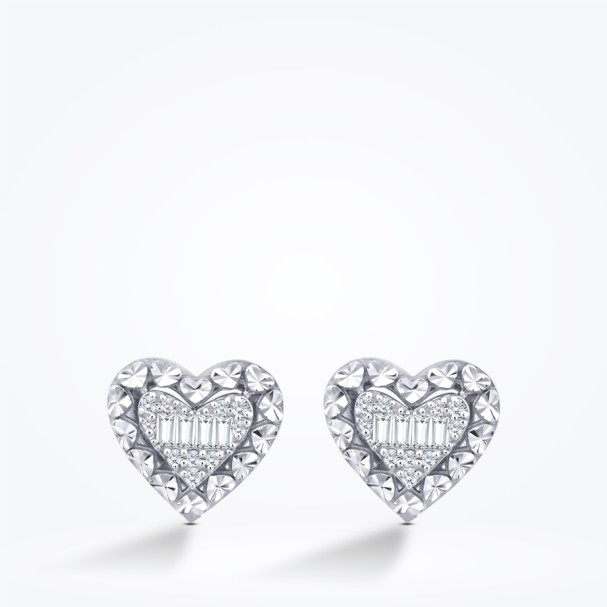 0.20 Karat Pırlanta Ebedi Aşk Kalp Küpe - Baroni Diamond (1)