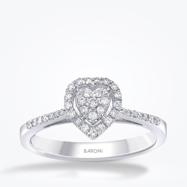 0.20 Karat Pırlanta Kalp Yüzük - Baroni Diamond