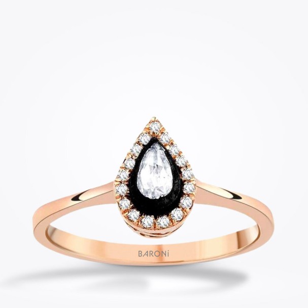 0.21 Karat Elmas Damla Yüzük - Baroni Diamond