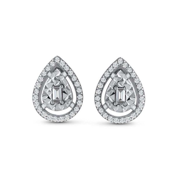 0.21 Karat Pırlanta Baget Damla Küpe - Baroni Diamond (1)