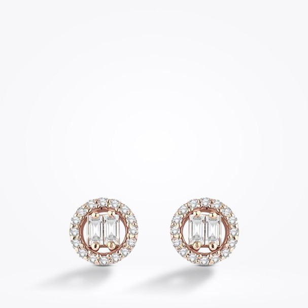 0.21 Karat Pırlanta Baget Küpe - Baroni Diamond (1)