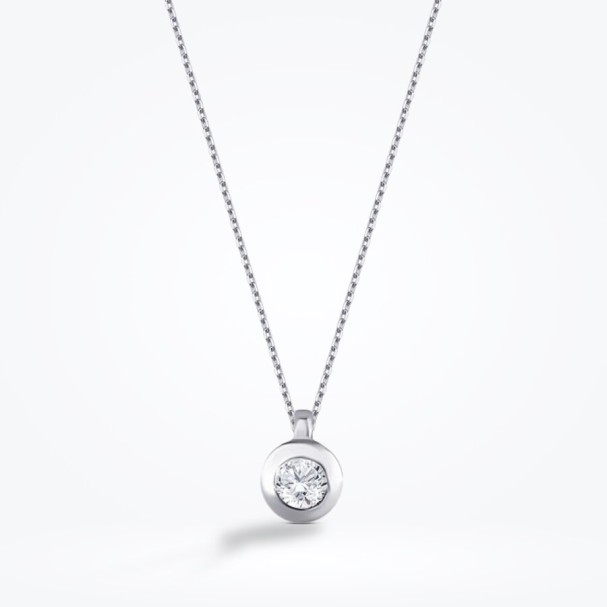 0.22 Karat Pırlanta Aynalı Tektaş Kolye - Baroni Diamond