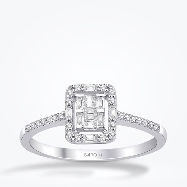 0.22 Karat Pırlanta Baget Yüzük - Baroni Diamond
