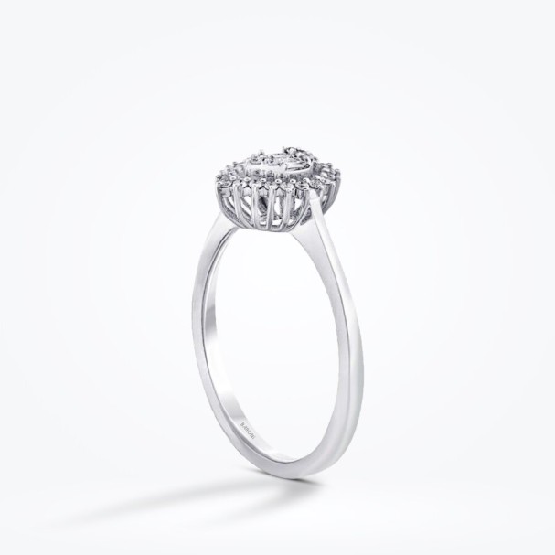 0.22 Karat Pırlanta Damla Baget Yüzük - Baroni Diamond (1)