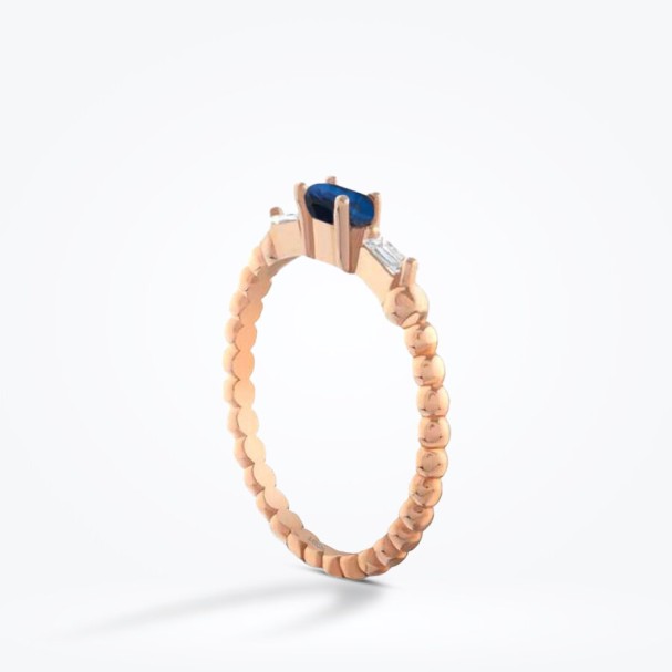 0.22 Karat Pırlanta Safir Yüzük - Baroni Diamond (1)
