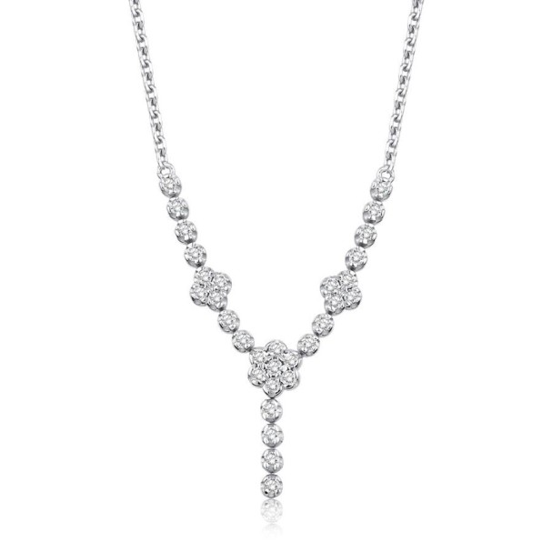 0.22 Karat Pırlanta Trend Çiçek Kolye - Baroni Diamond