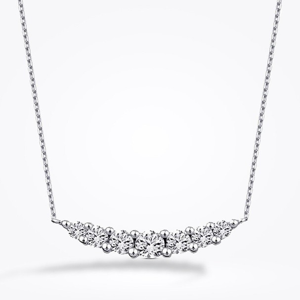 0.22 Karat Pırlanta Yedi Taşlı Sıralı Kolye - Baroni Diamond