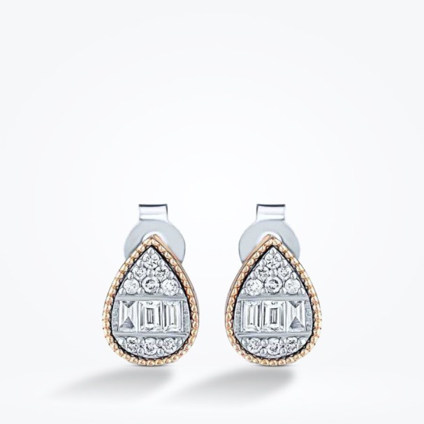 0.23 Karat Pırlanta Baget Damla Küpe - Baroni Diamond (1)