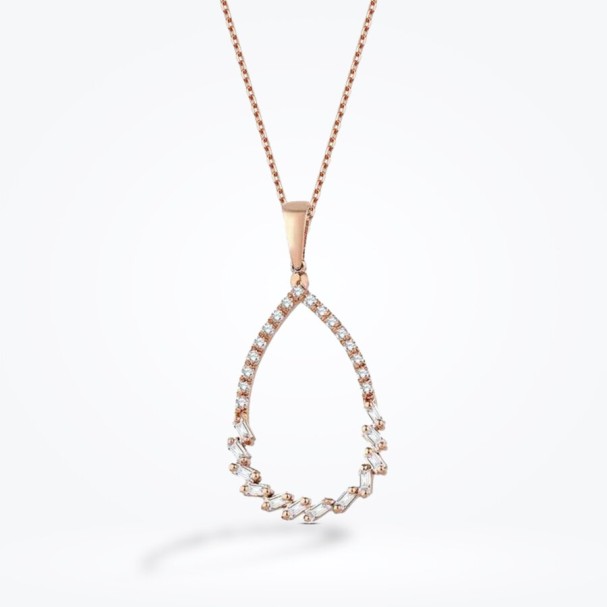 0.23 Karat Pırlanta Baget Kolye - Baroni Diamond (1)