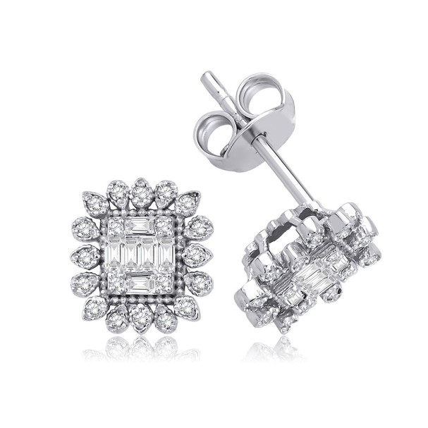 0.23 Karat Pırlanta Baget Küpe - Baroni Diamond
