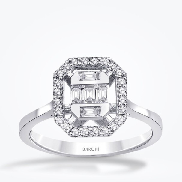 0.23 Karat Pırlanta Baget Yüzük - Baroni Diamond