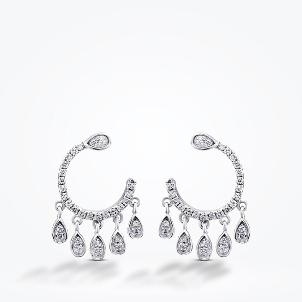 0.23 Karat Pırlanta Yarım Ay Taşlı Küpe - Baroni Diamond (1)