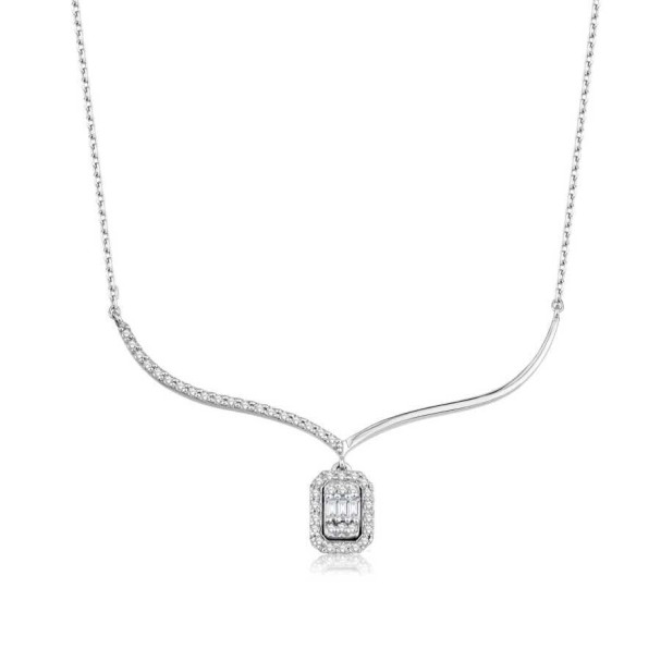 0.26 Karat Pırlanta Baget Kolye - Baroni Diamond