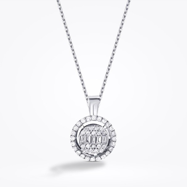 0.26 Karat Pırlanta Baget Kolye - Baroni Diamond