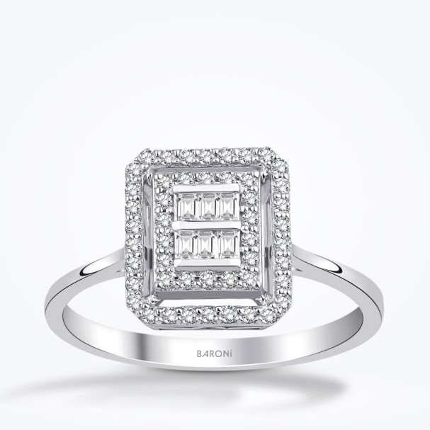 0.26 Karat Pırlanta Baget Yüzük - Baroni Diamond