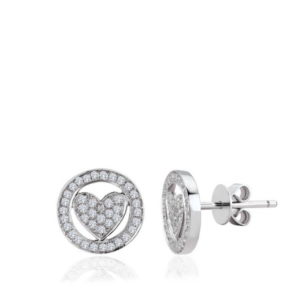 0.26 Karat Pırlanta Kalp Küpe - Baroni Diamond