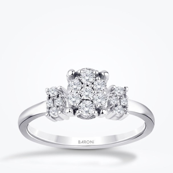 0.26 Karat Pırlanta Üç Taşlı Yüzük - Baroni Diamond
