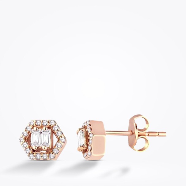 0.27 Karat Pırlanta Baget Küpe - Baroni Diamond