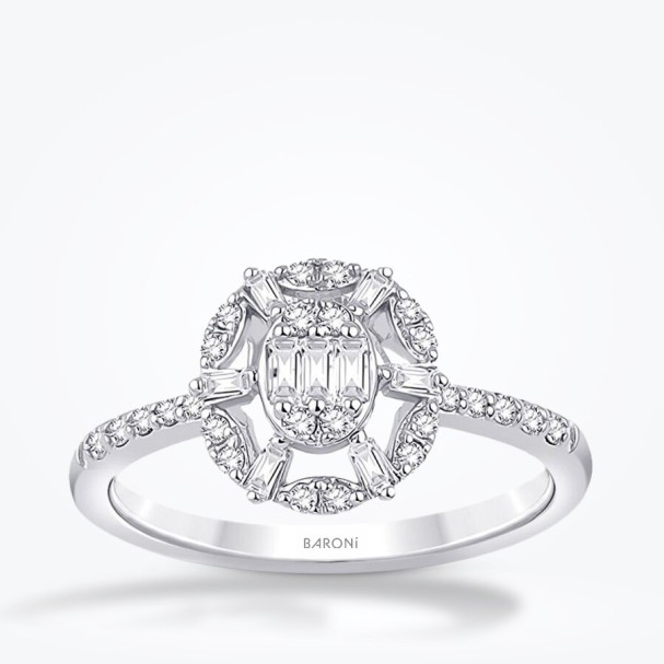 0.27 Karat Pırlanta Baget Yüzük - Baroni Diamond