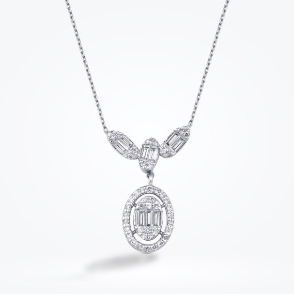 0.28 Karat Pırlanta Baget Kolye - Baroni Diamond