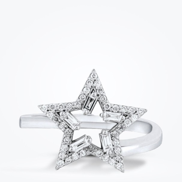 0.29 Karat Pırlanta Baget Yıldız Yüzük - Baroni Diamond