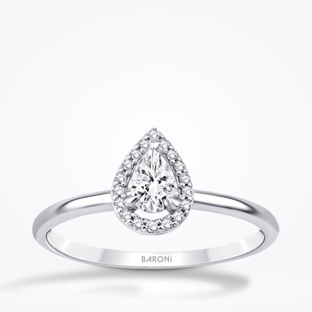 0.30 Karat Pırlanta Damla Tektaş Yüzük - Baroni Diamond