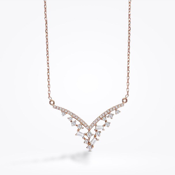 0.31 Karat Pırlanta Baget Kolye - Baroni Diamond (1)