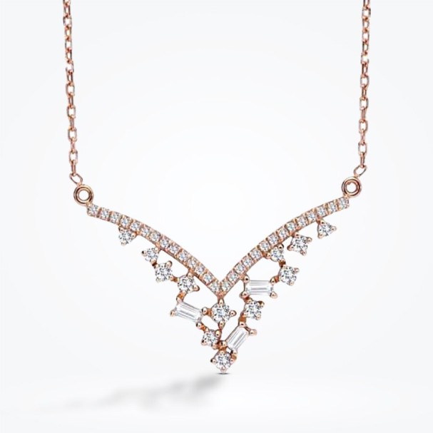 0.31 Karat Pırlanta Baget Kolye - Baroni Diamond