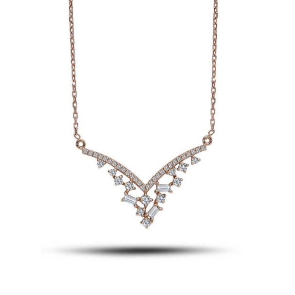 0.31 Karat Pırlanta Baget Kolye - Baroni Diamond