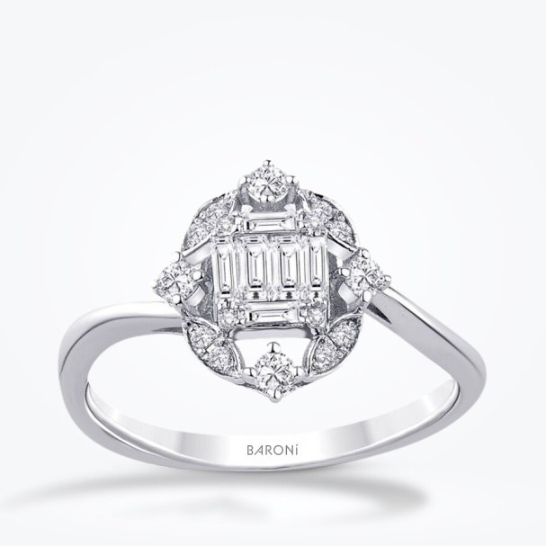 0.31 Karat Pırlanta Baget Yüzük - Baroni Diamond